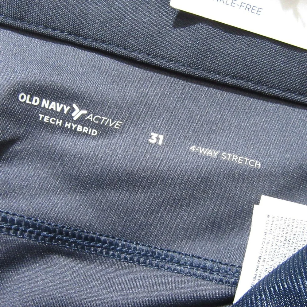 NWT‎ Old Navy Mens Shorts Tech Hybrid 31 x 8 Navy Blue Stretch 100% Polyester 4